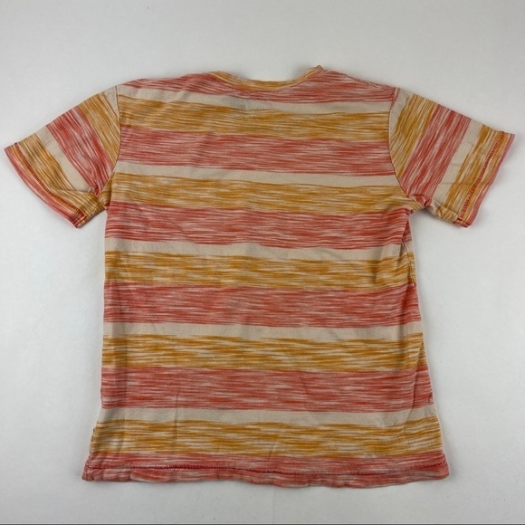 Lucky Brand Tshirt Girls Small Pink Orange Striped Short Sleeve Crew Neck - Picture 6 of 7